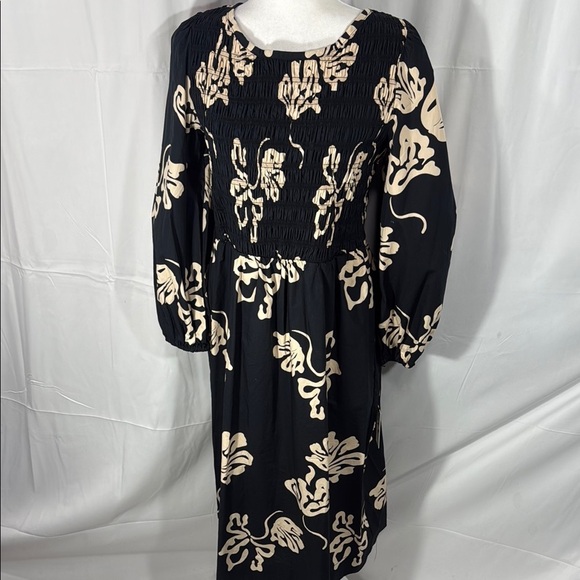 The Get Black and Cream Long Sleeve Sundress with Bishop Sleeves Size Medium - Picture 1 of 10